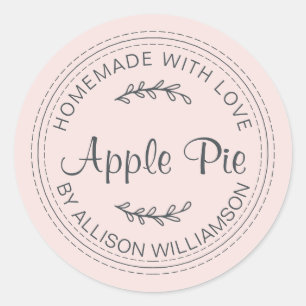 Sticker Rond Produits Rustiques Maison Cuisiniers Pomme Pie Pas