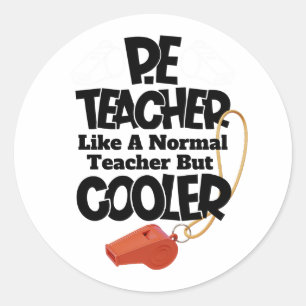 Sticker Rond Prof de gym comme un prof normal mais plus cool