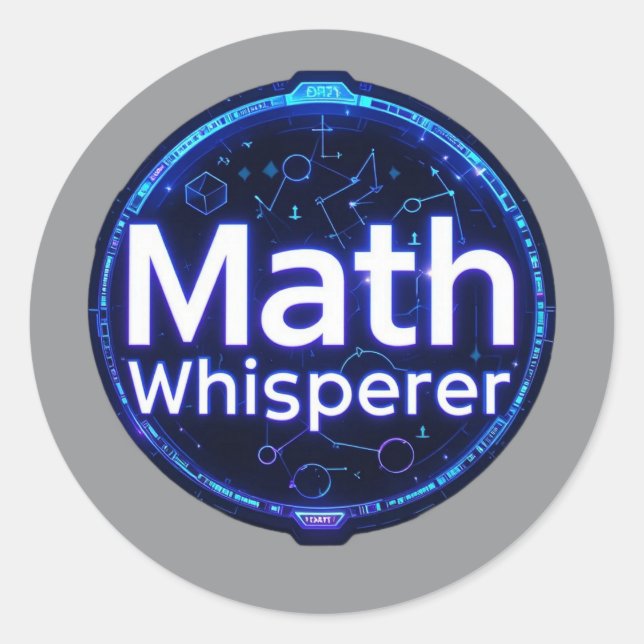 Sticker Rond Prof de maths chuchoteur de maths (Devant)