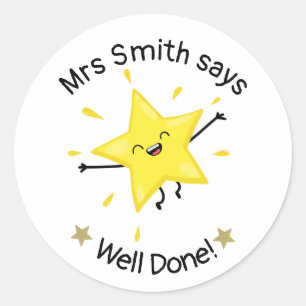 Sticker Rond Professeur bien fait ! Vous êtes un STAR