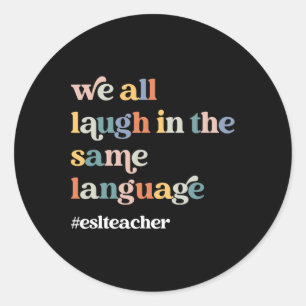 Sticker Rond Professeur d'anglais langue seconde Élève d'esol M