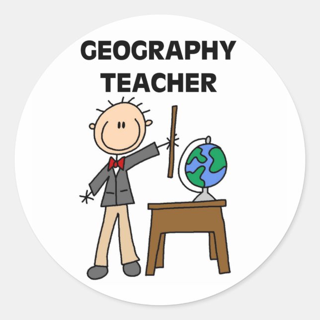 Sticker Rond Professeur de géographie (Devant)