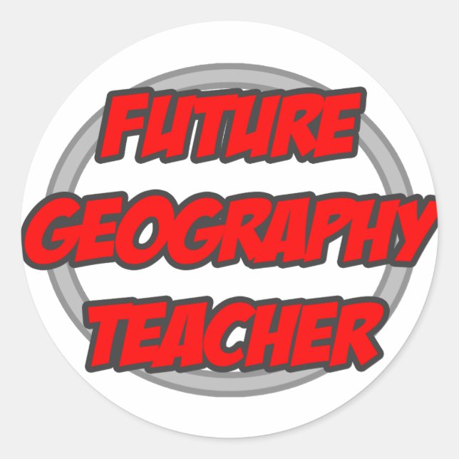 Sticker Rond Professeur de géographie future (Devant)