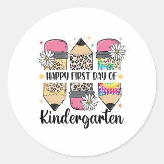 Sticker Rond Professeur de maternelle premier jour Léopard Cray