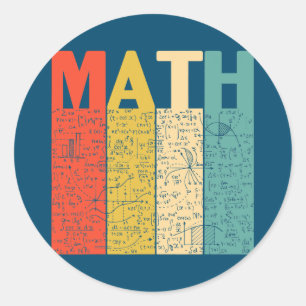 Sticker Rond Professeur de mathématiques Aimer mathématiques