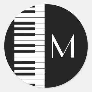 Sticker Rond Professeur de musique de piano