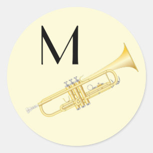 Sticker Rond Professeur de musique de trompette