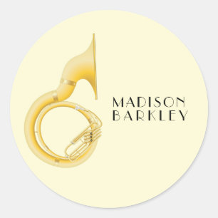Sticker Rond Professeur de musique sousaphone