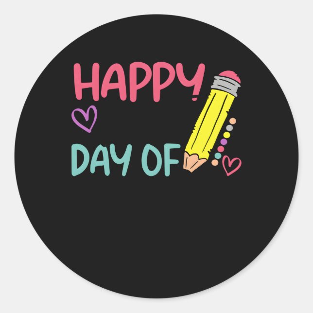 Sticker Rond Professeur De Technologie Heureux Premier Jour D'É (Devant)