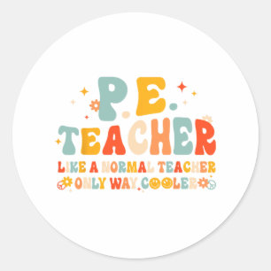 Sticker Rond Professeur d'éducation physique retour à l'école G
