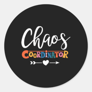 Sticker Rond Professeur Multitâche Pro Pour Coordinateur Chaos