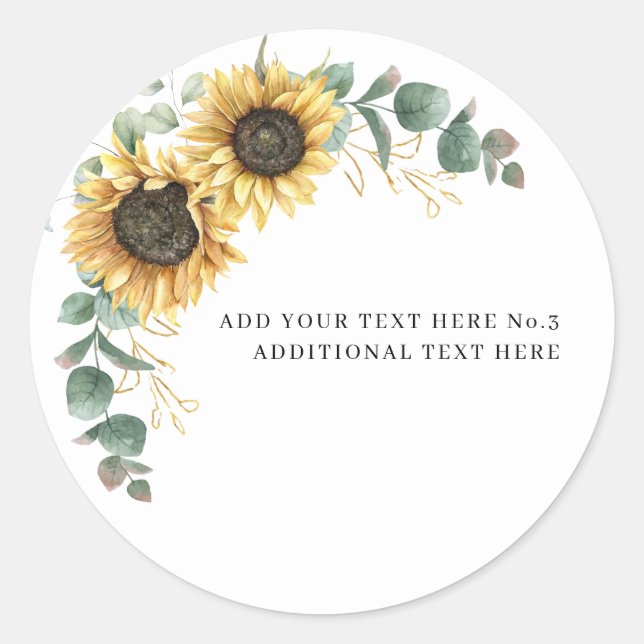 Sticker Rond Professeurs de verdure d'eucalyptus de tournesol f (Devant)