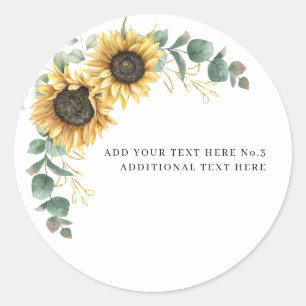 Sticker Rond Professeurs de verdure eucalyptus tournesol floral
