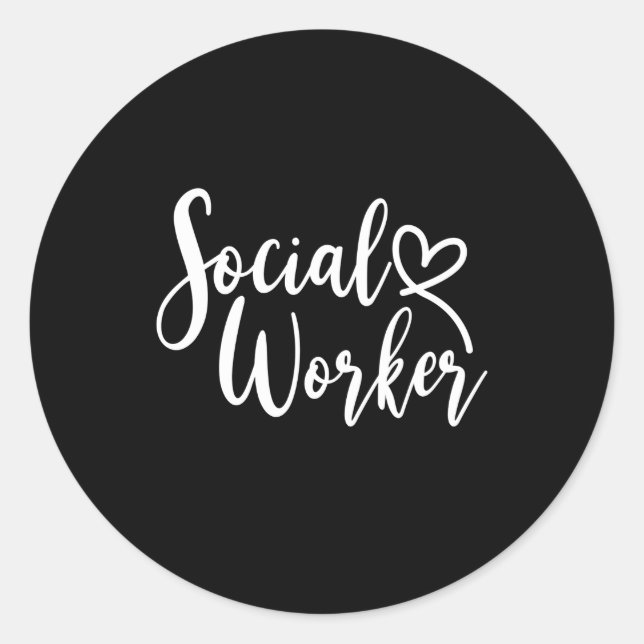 Sticker Rond Profession de travailleur social (Devant)