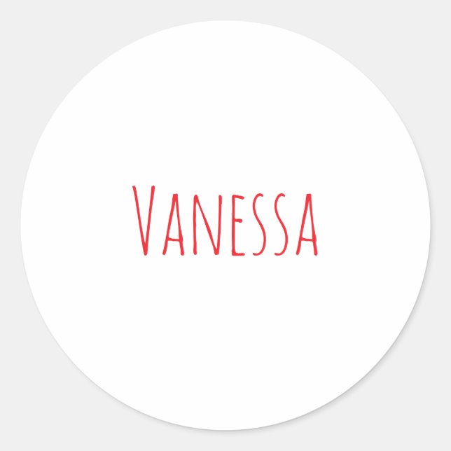 Sticker Rond Professional classical calligraphy name custom red (Devant)