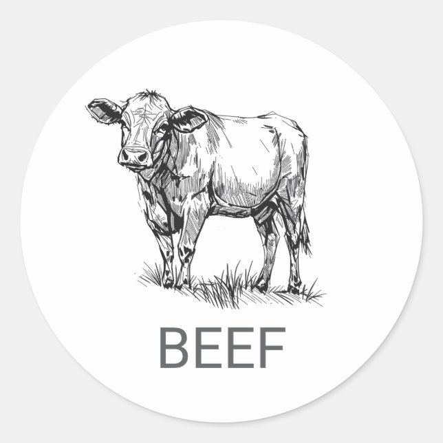 Sticker Rond Professional Custom Beef Mariage Repas Choice Cla (Devant)