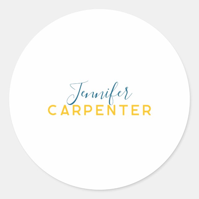 Sticker Rond Professional elegant modern minimalist plain (Devant)