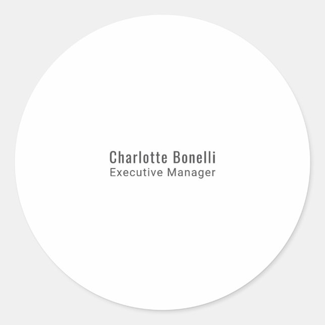 Sticker Rond Professionnel Moderne Minimaliste Simple  (Devant)