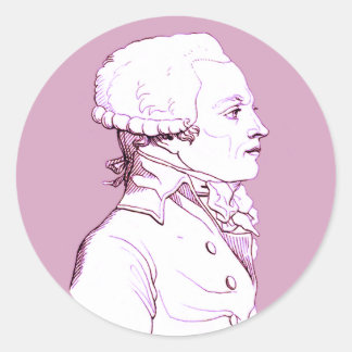 Sticker Rond Profil Robespierre en Rose,
