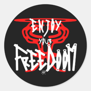 Sticker Rond Profitez de votre FreeDoom
