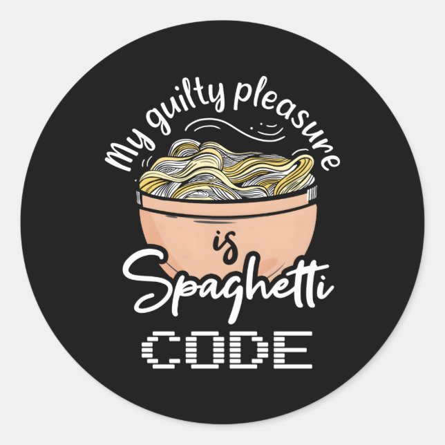 Sticker Rond Programmation Informatique Spaghetti Code Programm (Devant)