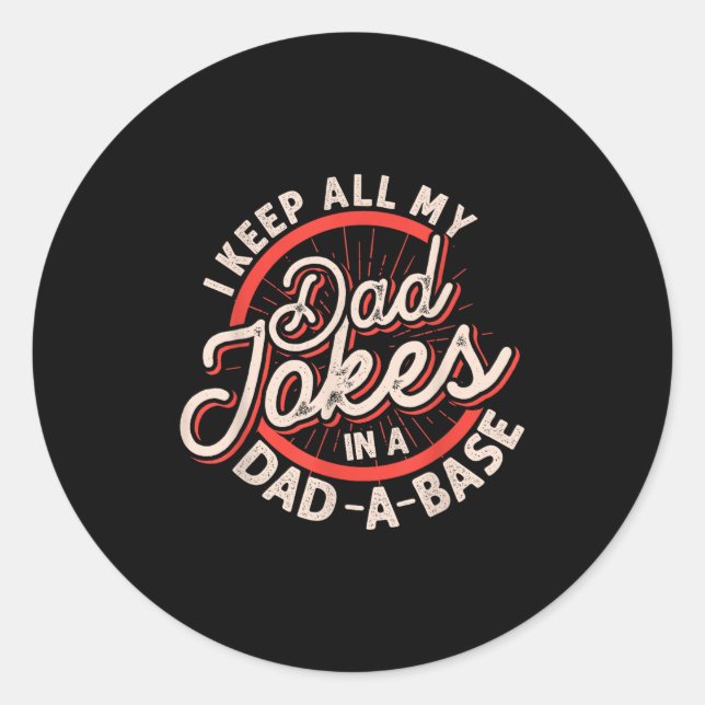 Sticker Rond Programmer Dad Nerdy Father Database Geeky Dad Jok (Devant)
