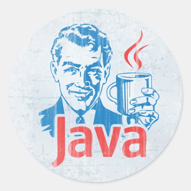 Sticker Rond Programmeur Java (Devant)
