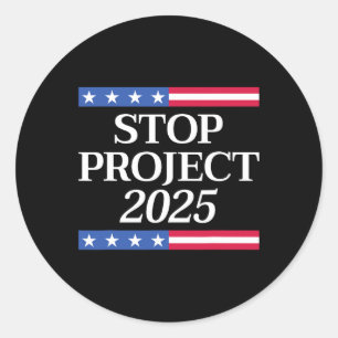 Sticker Rond Projet 2025 Anti Trump Drapeau américain Femmes po