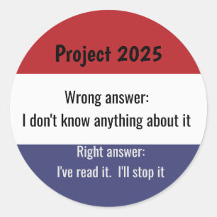 Sticker Rond Projet 2025 - Mauvaise réponse