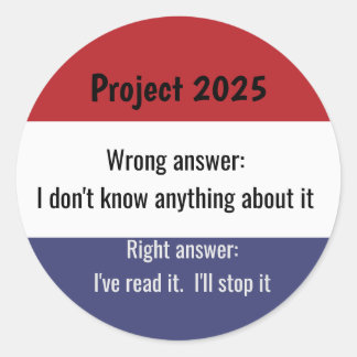 Sticker Rond Projet 2025 - Mauvaise réponse