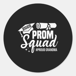 Sticker Rond Prom Squad 2025 Fier Grand-mère Diplômé Prom Cl De