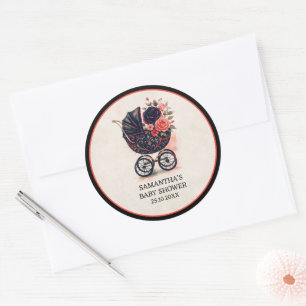 Sticker Rond Promenade gothique Vintage Baby Shower Halloween