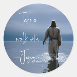 Sticker Rond Promène avec Jésus