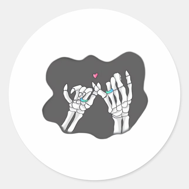 Sticker Rond Promesse des mains de Skeleton Heart (Devant)