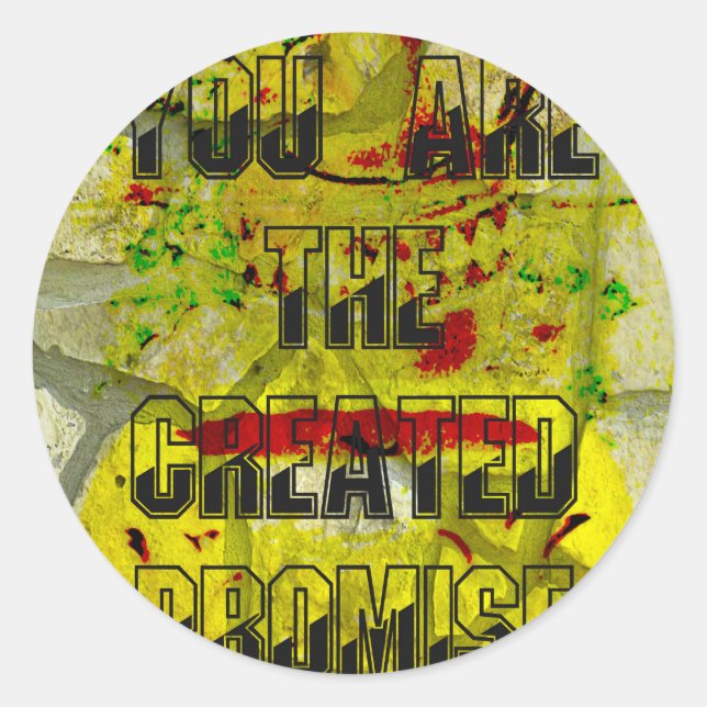 Sticker Rond Promesse d'or : Le script doré du destin (Devant)