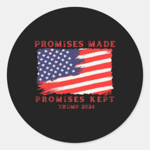 Sticker Rond Promesses faites Maintes élections Trump 2024