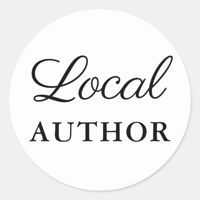 Sticker Rond Promo de l'auteur local blanc ou couleur de sélect (Devant)