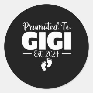 Sticker Rond Promoté À Gigi 2024 Cadeaux Grossesse Faire-part