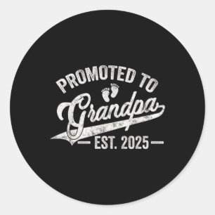 Sticker Rond Promoté À Grand-Père Est 2025 Nouveau Grand-Père A