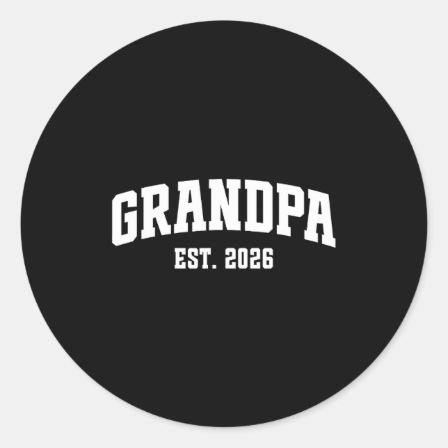 Sticker Rond Promoted To Grandpa Est. 2026 Grandparent Baby Ann (Devant)