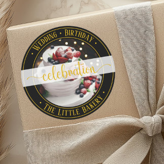 Sticker Rond Promotion de gâteaux mariages et d'anniversaire