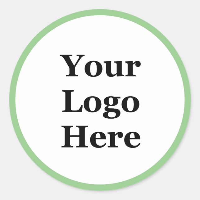 Sticker Rond Promotionnels Vert clair et blanc votre logo ici (Devant)