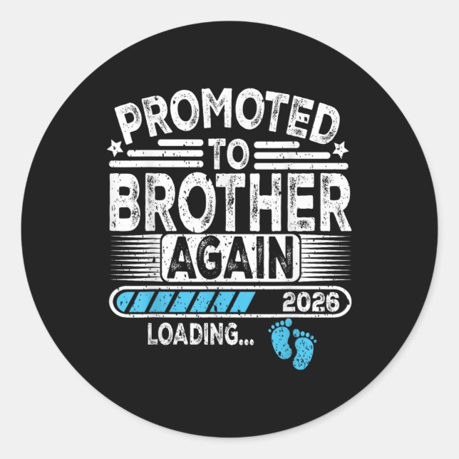 Sticker Rond Promu À Brother Est De Nouveau. 2026 Chargement am (Devant)