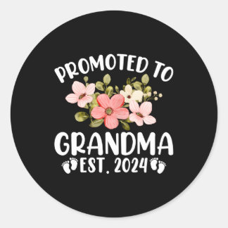Sticker Rond Promu À Grand-Mère 2024 Première Fleur Nana