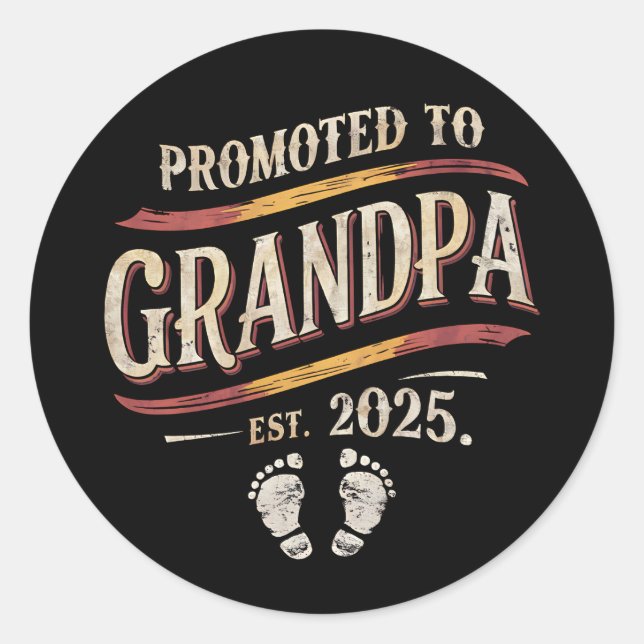 Sticker Rond Promu À Grand-Père 2025 Grand-Père Est 2025 (Devant)