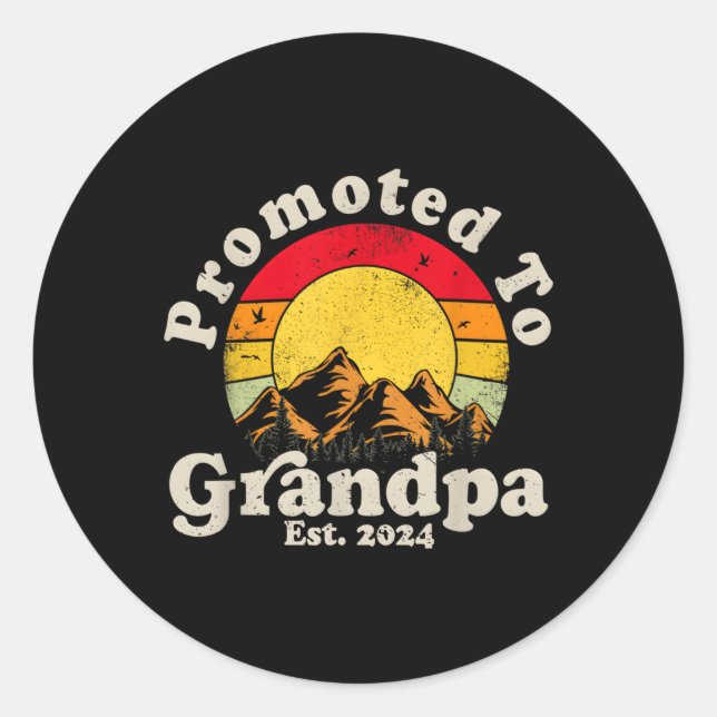 Sticker Rond Promu À Grand-Père Est 2024 Premier Grand-Père (Devant)