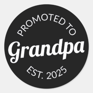 Sticker Rond Promu À Grand-Père Est. 2025 I