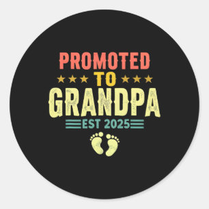 Sticker Rond Promu À Grandpa Est 2025 Bientôt Être Grand-Père F