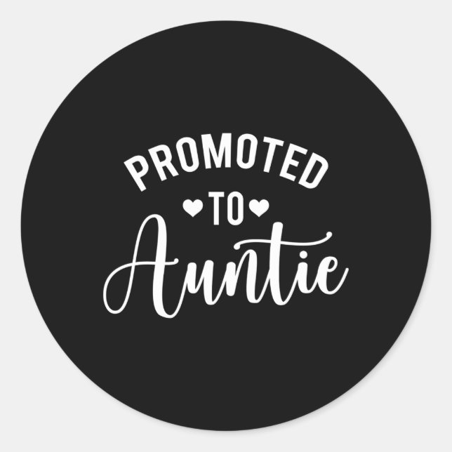 Sticker Rond Promu À Tante Tante Pour Être Grossesse Announcet (Devant)