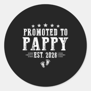 Sticker Rond Promu Pappy Estimé 2026 Fête des Pères Pour la pre